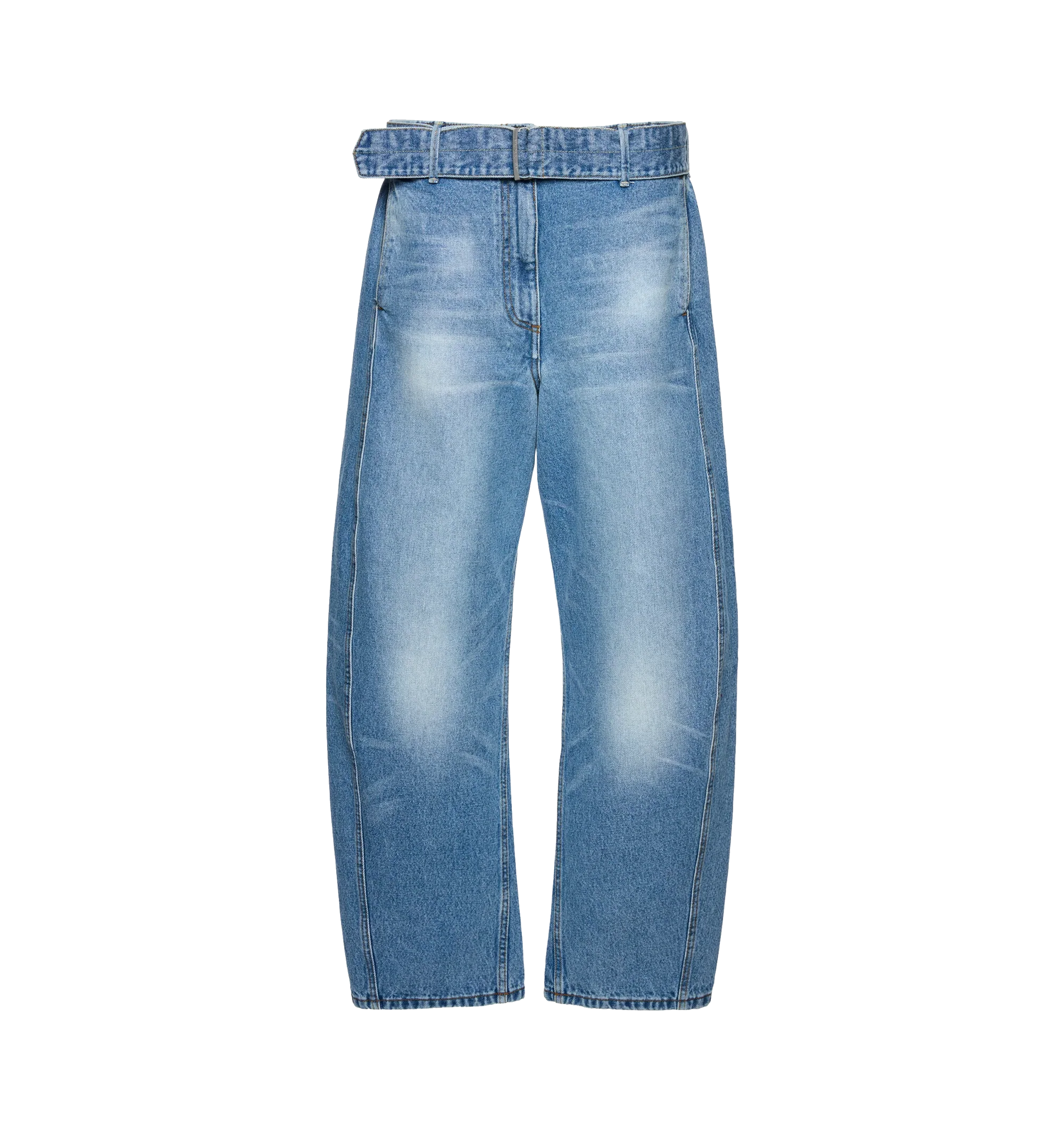 BELTED DENIM PANTS (WOMENS)