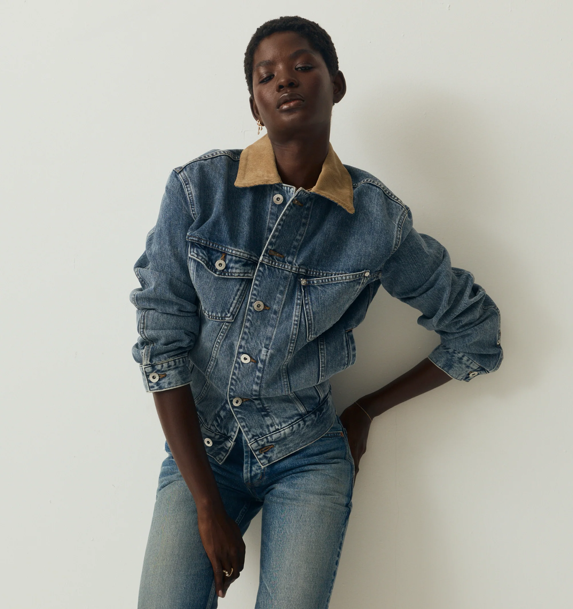 CORDUROY COLLAR JACKET (WOMENS) - Image 2