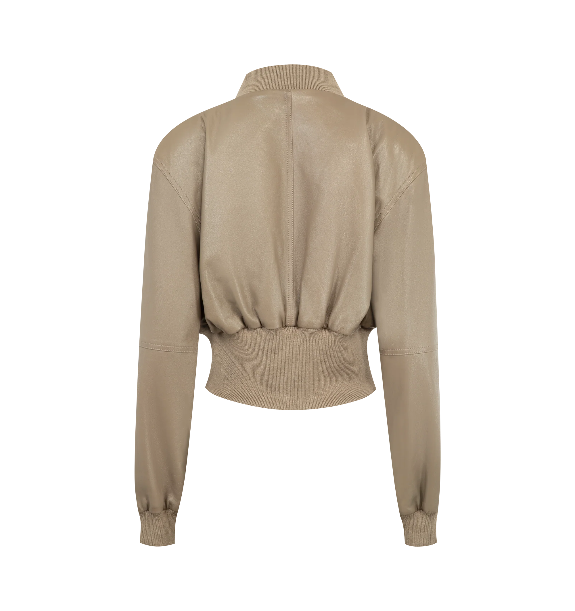 CROPPED LEATHER BOMBER JACKET (WOMENS) - Image 2