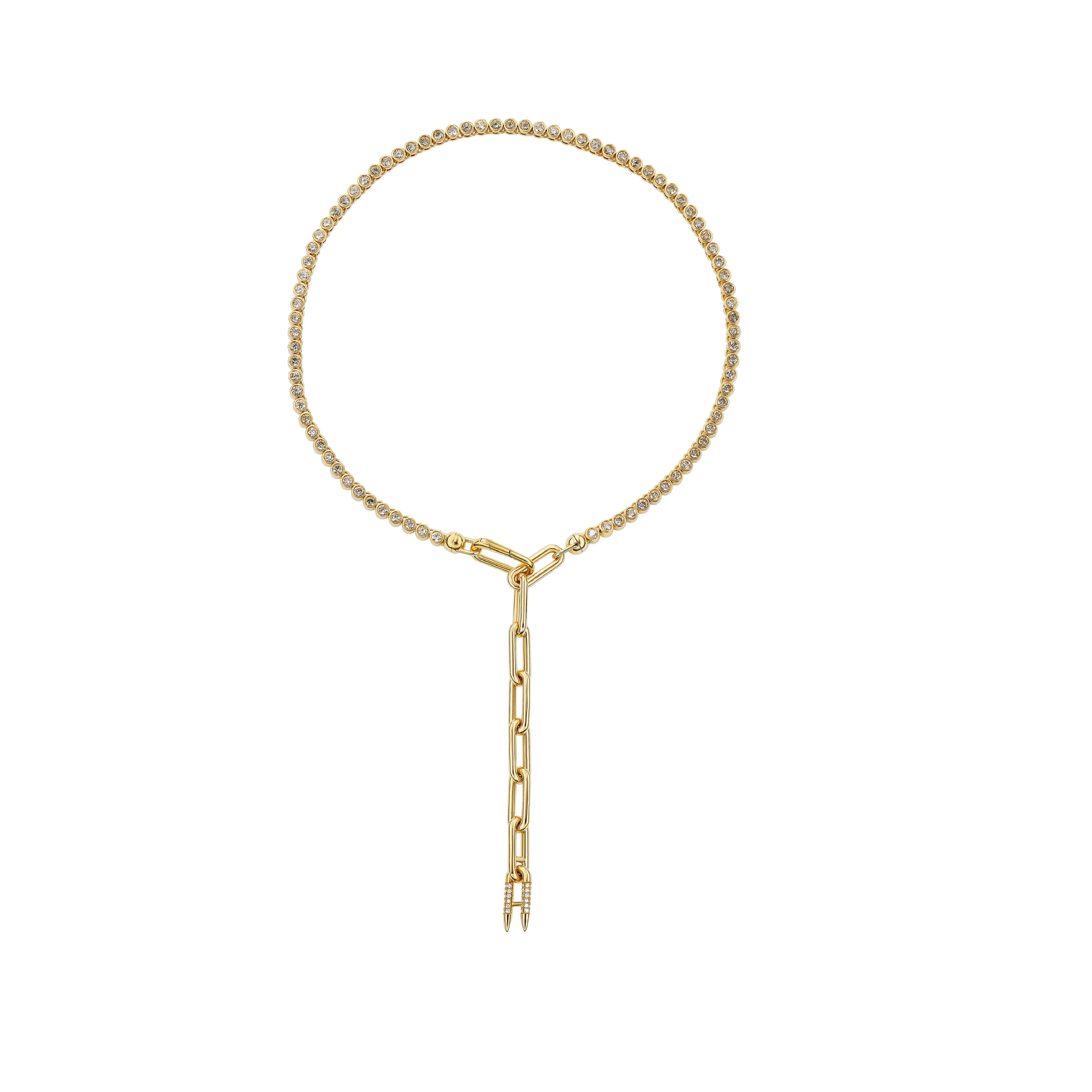 HEAVY METAL DIAMOND TENNIS NECKLACE