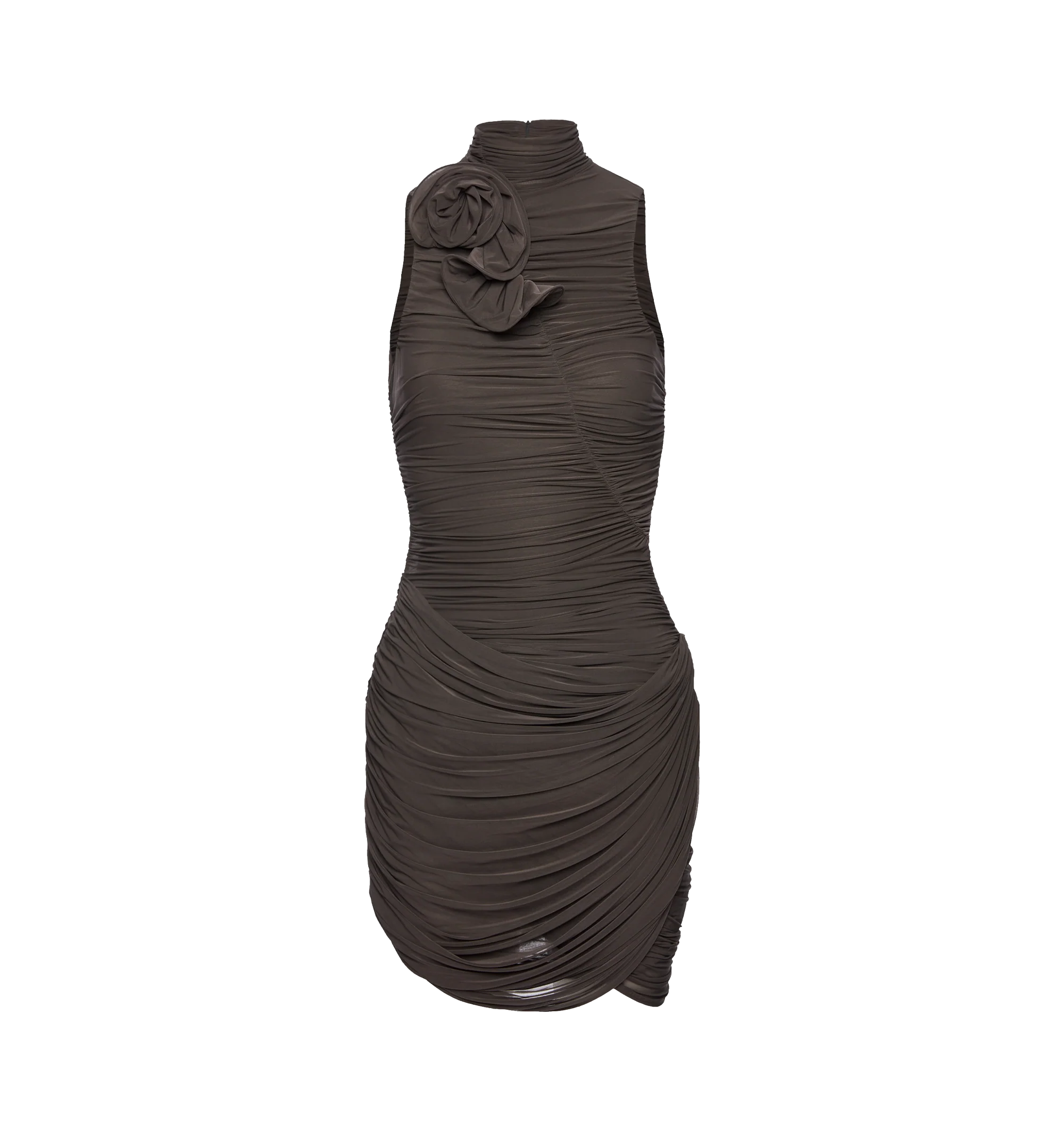 HIGH NECK DRAPED DRESS (WOMENS)