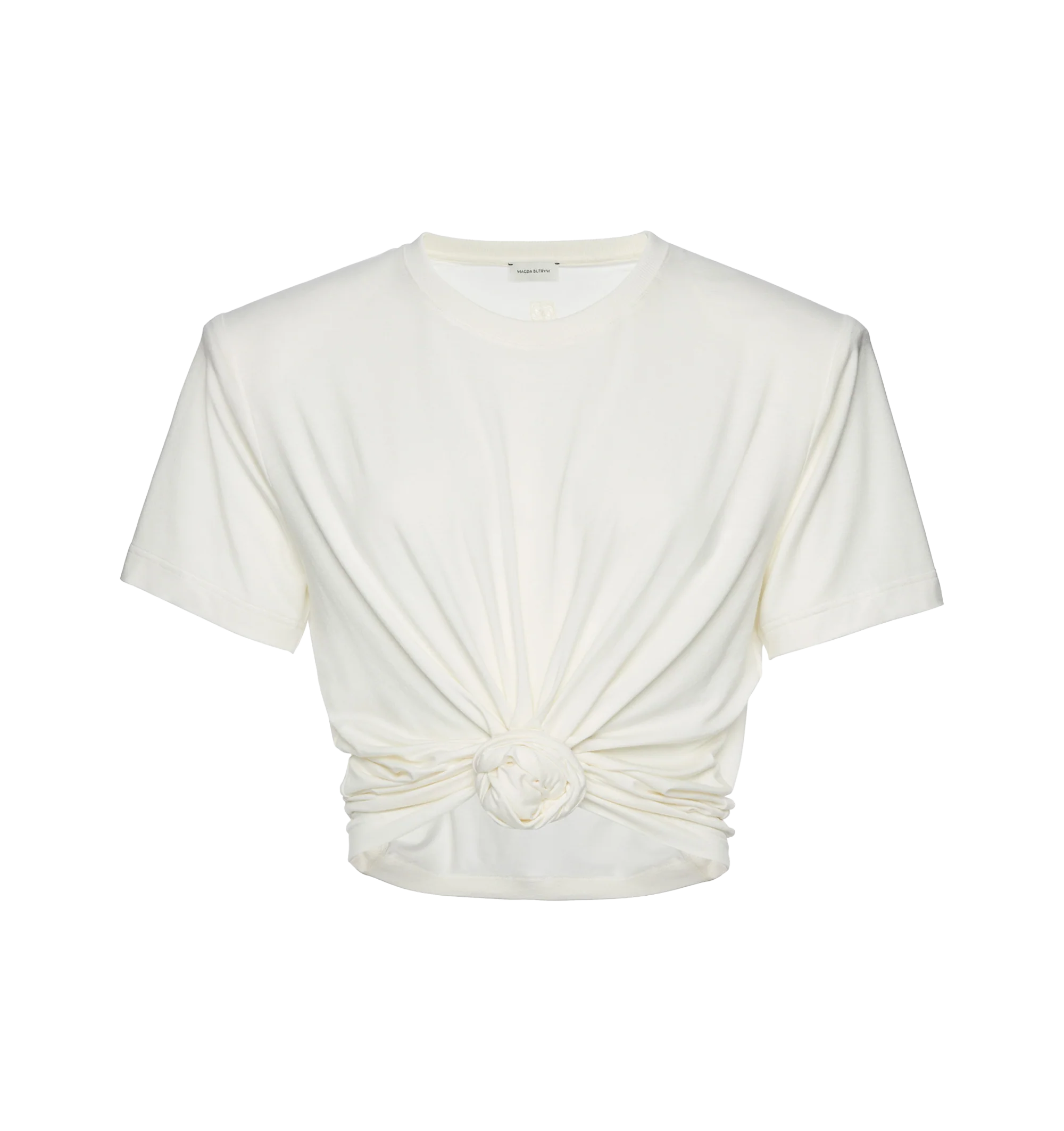 KNOTTED RIBBED T-SHIRT (WOMENS)
