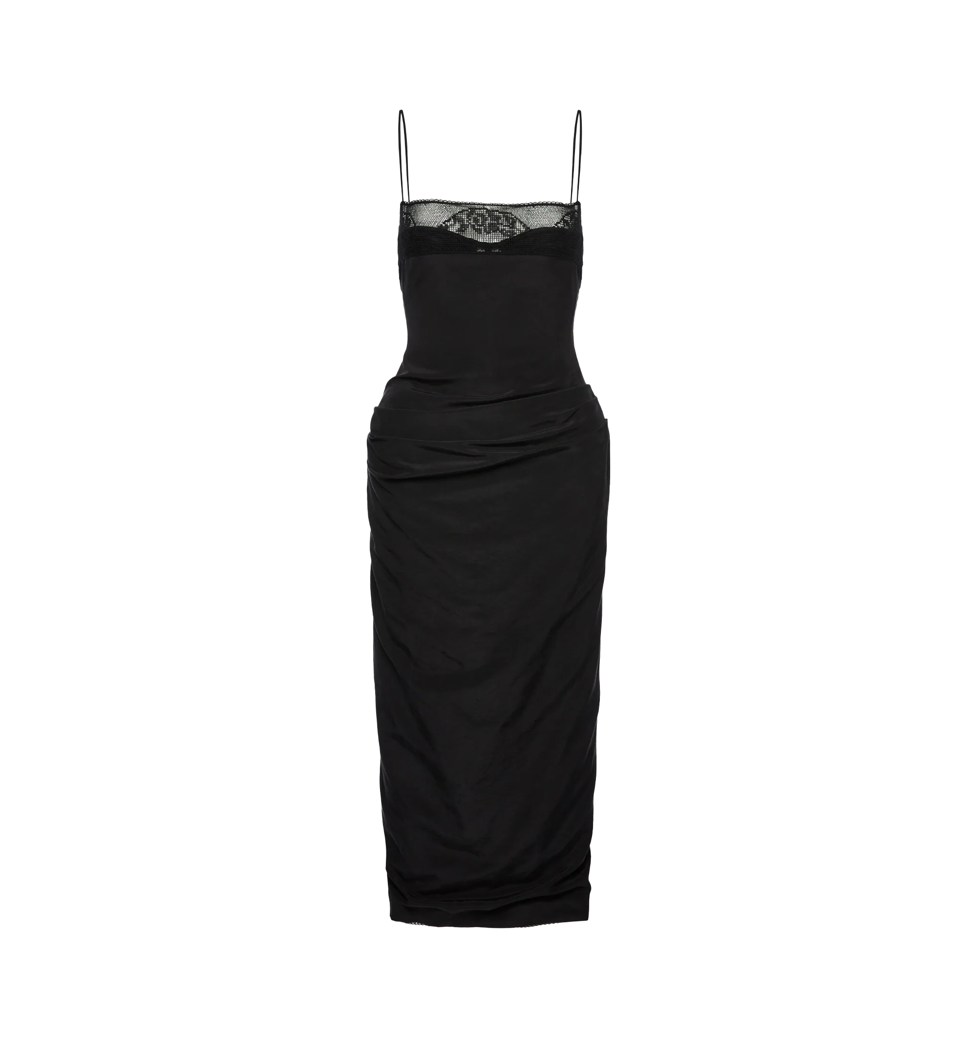 LACE TRIMMED SILK CORSET DRESS (WOMENS)