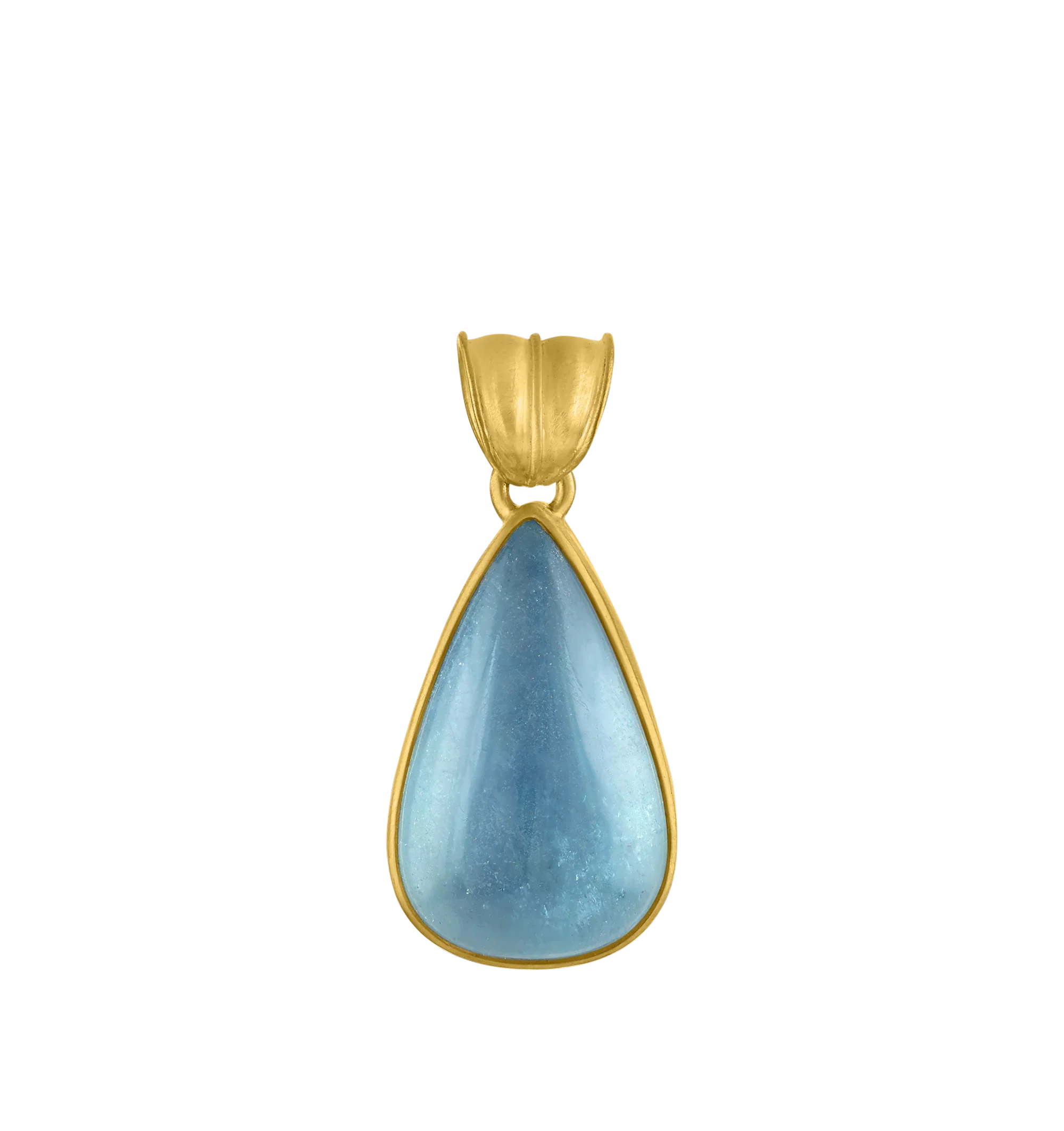 LARGE AQUAMARINE TEAR PENDANT - Image 2
