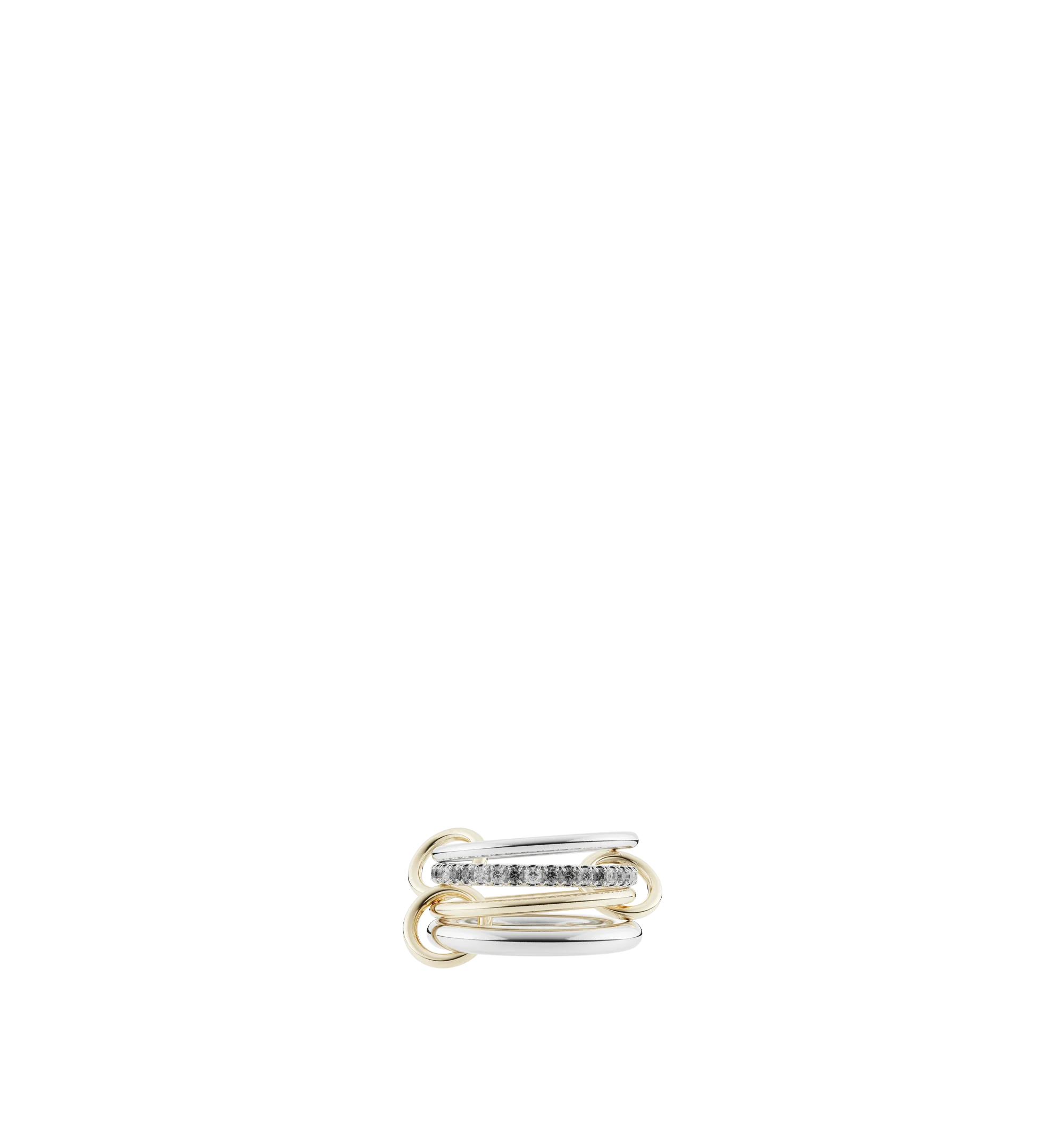 NIMBUS 4 LINKED RINGS - GRAY DIAMONDS
