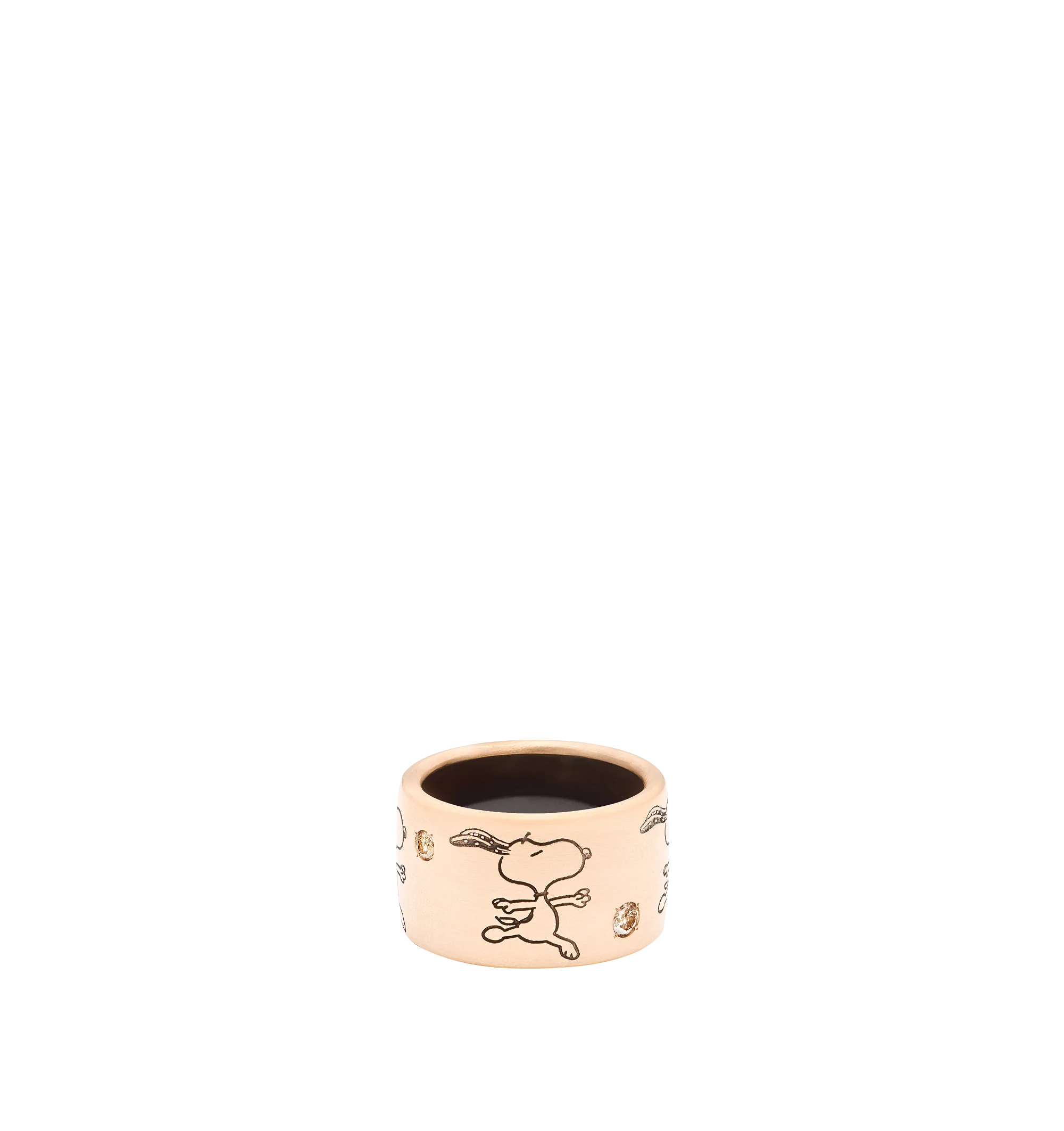 PEANUTS BALLERINA SNOOPY ROSE GOLD STRIP RING BAND