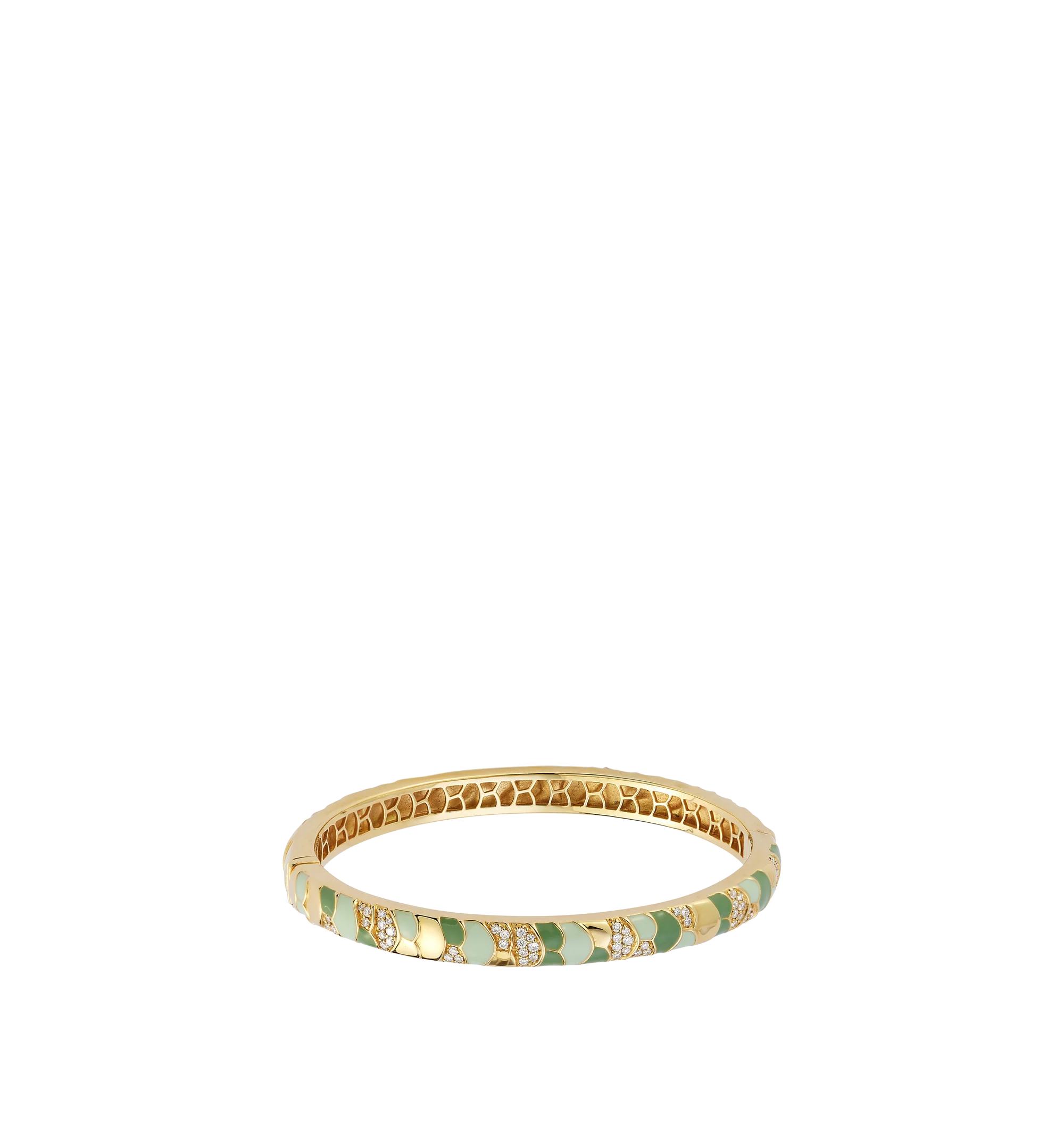 SLIM AEGEAN CUFF WITH ENAMEL AND DIAMONDS