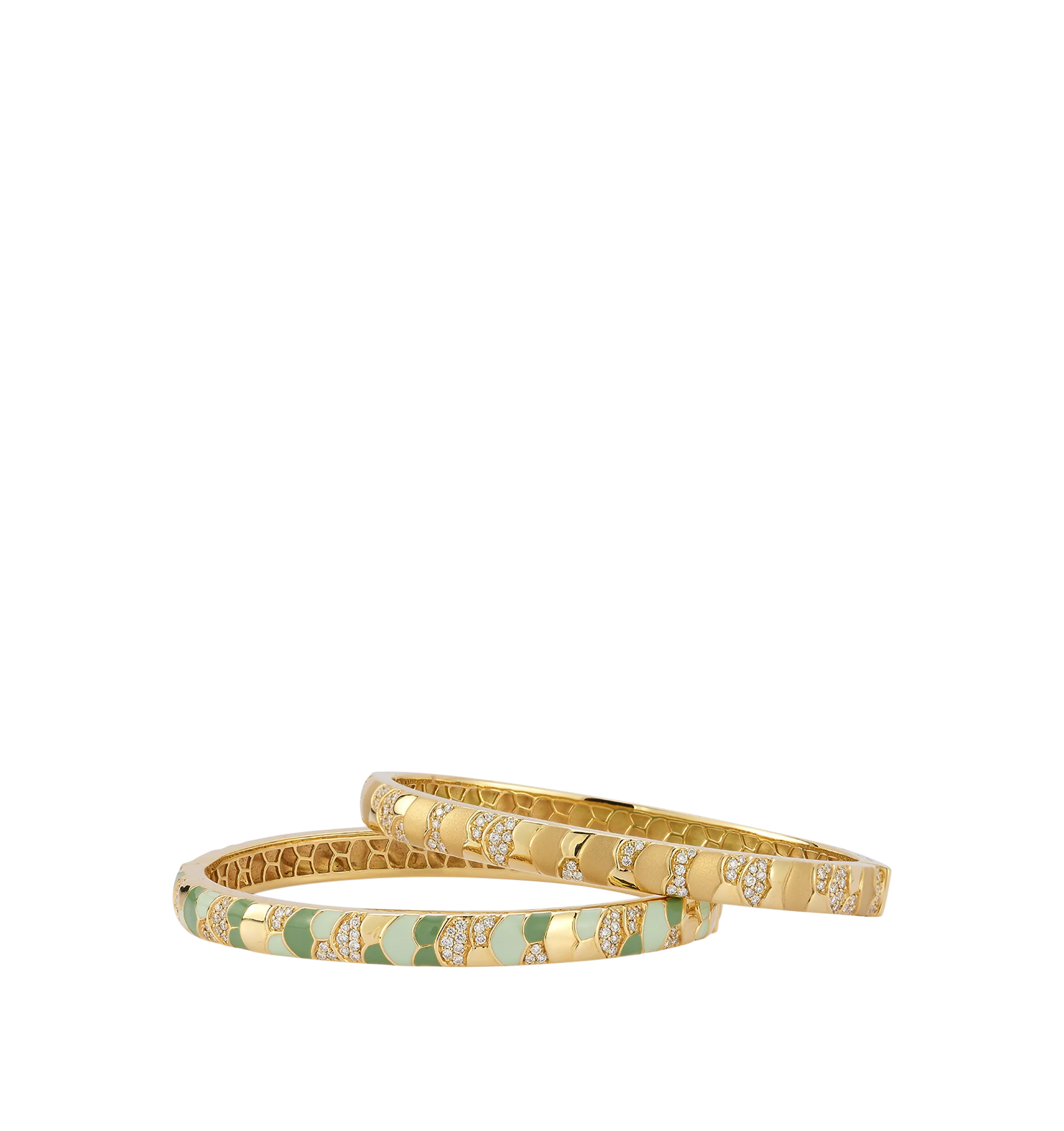 SLIM AEGEAN CUFF WITH ENAMEL AND DIAMONDS - Image 2