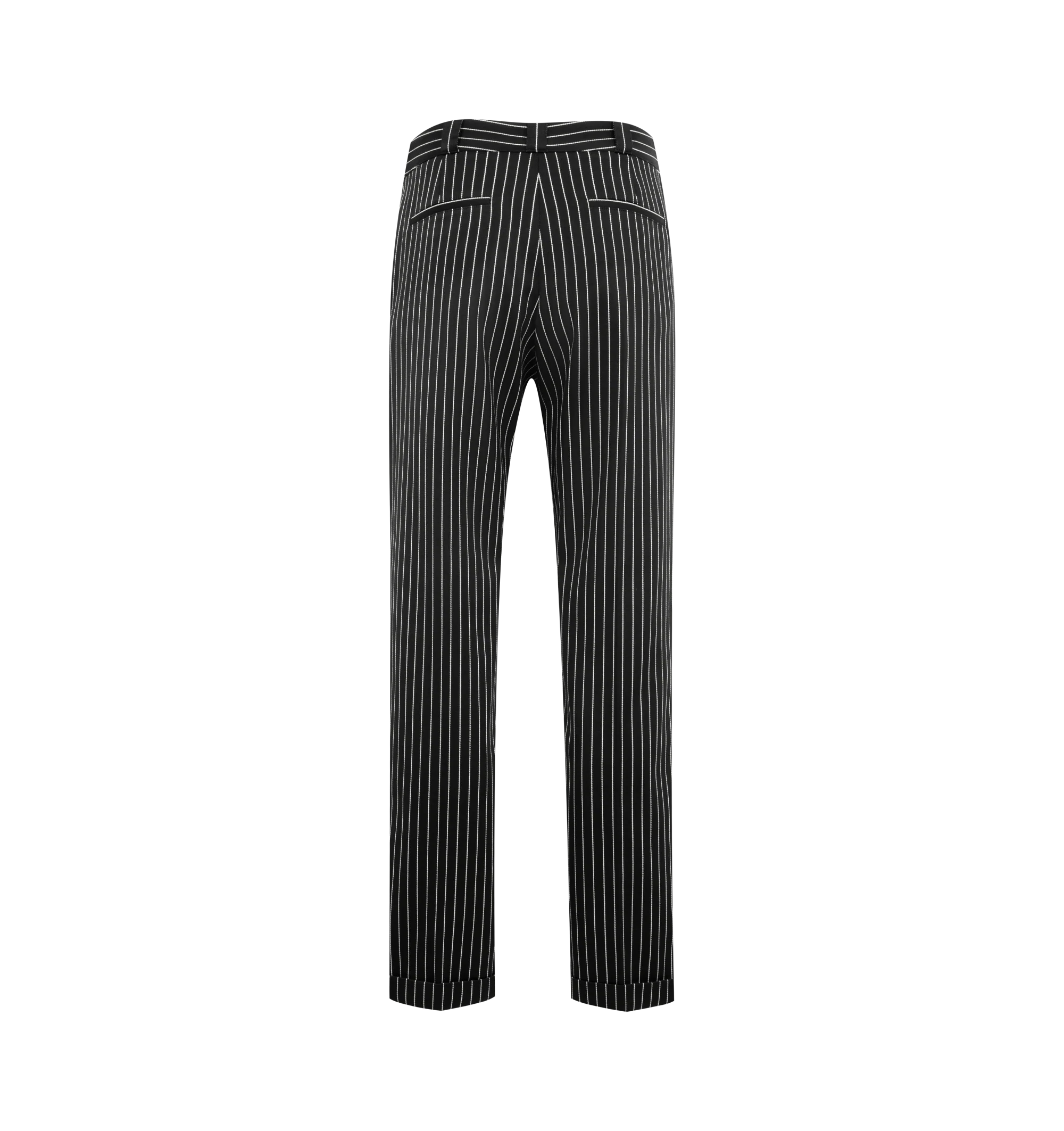 STRIPED WOOL COTTON TROUSERS (WOMENS) - Image 2