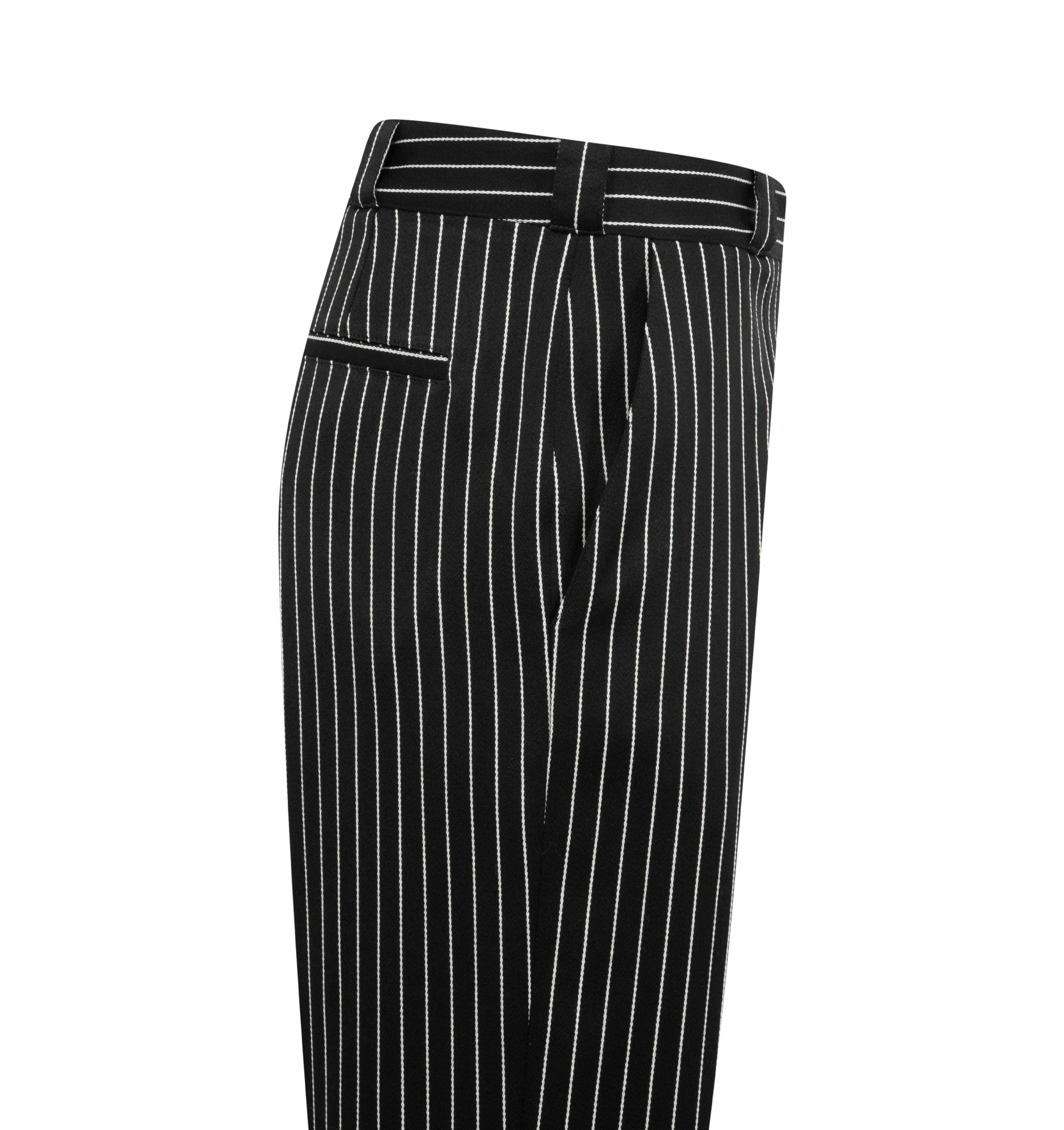 STRIPED WOOL COTTON TROUSERS (WOMENS) - Image 3